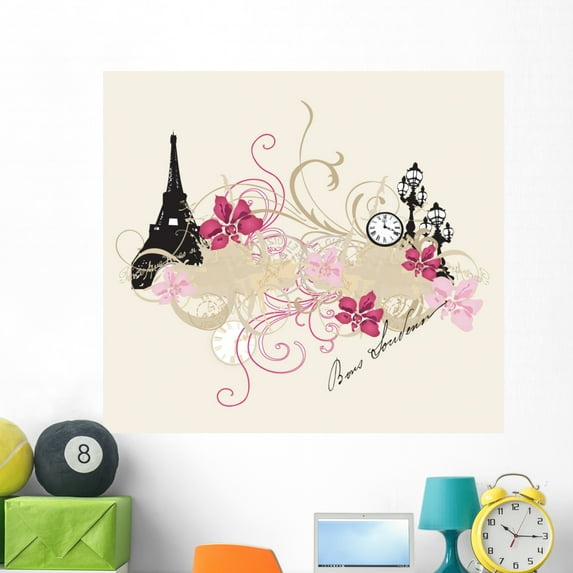 Paris Wall Mural by Wallmonkeys Peel and Stick Graphic (48 in W x 39 in H) WM278597