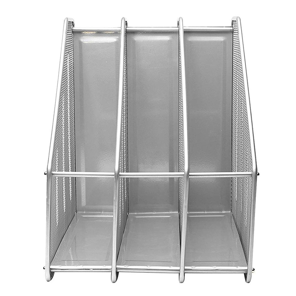 Metal Wire Mesh Triple File Holder Book File Information Frame Storage