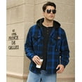 thumbnail image 3 of SPEEDRUN Men's Thick Fleece Plaid Jacket Flannel Shirts Sherpa Lined Full Zip Up Hoodie Winter Coat with Pockets Dark Navy 3XL, 3 of 5