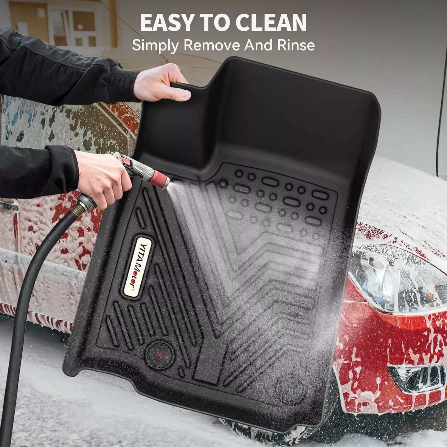 RVNI Floor Mats for 2021 2022 2023 Hyundai Santa Fe 5 Seat Front & Rear Liners All Weather