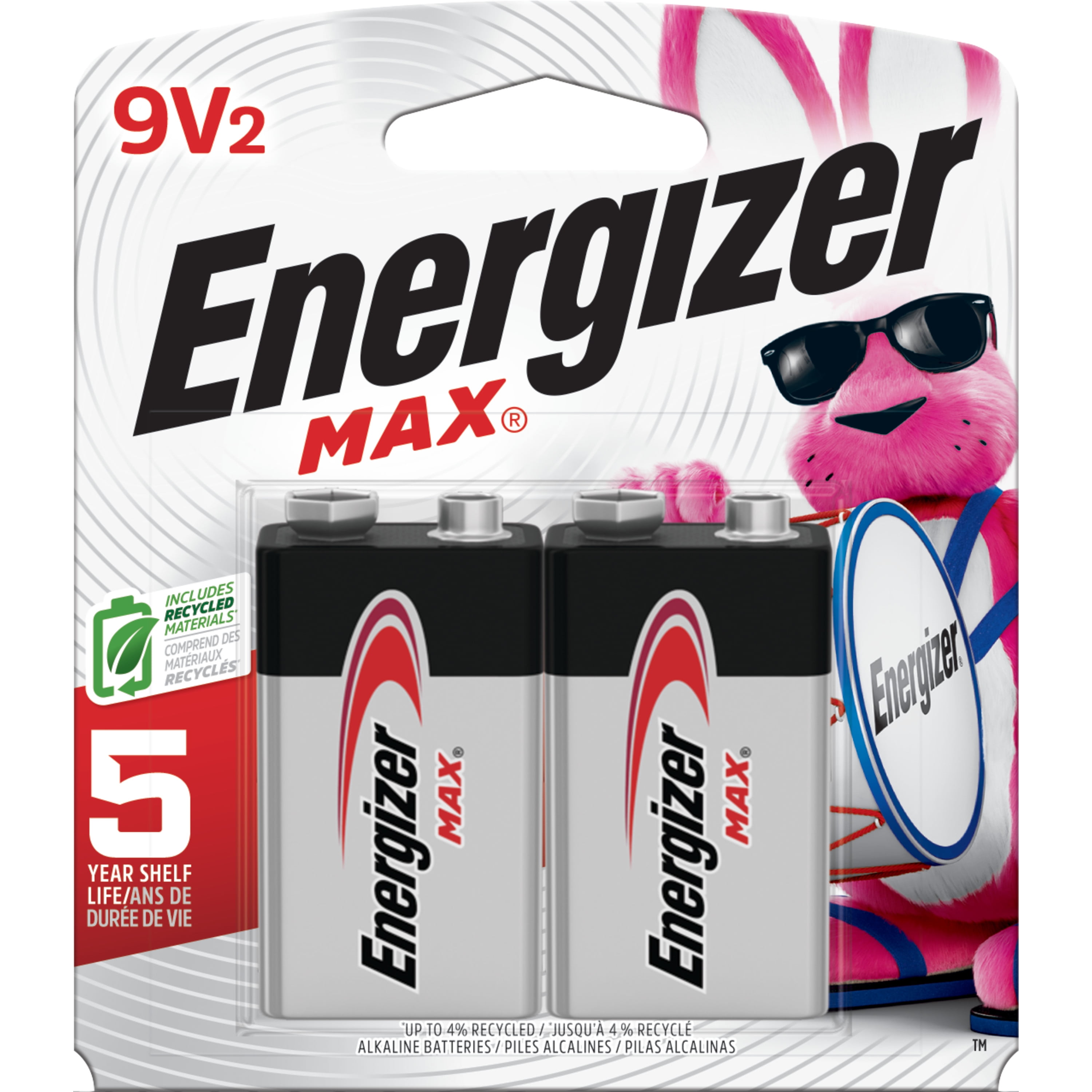 Zegenen Siësta Jaar Energizer MAX 9V Batteries (2 Pack), 9 Volt Alkaline Batteries - Walmart.com