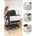 thumbnail image 7 of 4 in 1 Baby Bassinet Bedside Sleeper W/ Wheels,Storage Basket,Adjustable 7 Heights,Mosquito Net,Matress,Breathable Mesh Crib for Infants Toddler,Black, 7 of 7
