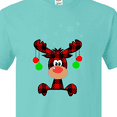 thumbnail image 4 of Inktastic Cute Flannel Reindeer with Christmas Bulbs and Snowflakes T-Shirt, 4 of 5