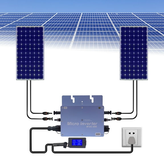 110V Solar Micro Inverter 600W Grid Tie MPPT Pure Sine Wave DC to AC Waterproof for Residential