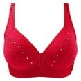 thumbnail image 3 of Sngxgn Bras for Women Full Coverage, Unlined Lace Underwire Bra for Breasts(Red,42), 3 of 3