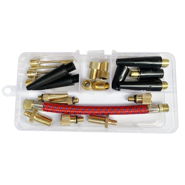 Juego Adaptadores para Bomba Neumático Bicicleta 21 Uds. Conector Válvula Pie Cama Aire