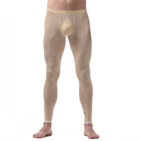 Casual Men Thermal Underwear Cold Weather Leggings's Silk Long Home Trousers Winter Plush Base Layer Pajama Fashion Warm Lined Soft Bottoms