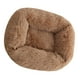 thumbnail image 5 of Cama acogedora para perros y gatos, perrera cálida, nido largo de felpa, tapete suave rectangular Marrón claro S, 5 of 9