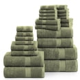 thumbnail image 2 of Juego de toallas LANE LINEN 100% algodón, 24 piezas, para baño, color verde, 2 of 9