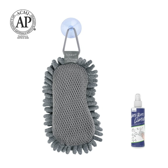 LOUKIN Shag Dry Erase Eraser (Free 3.4 oz Whiteboard Cleaner Included), Microfiber Whiteboard Eraser