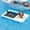 Gray+Blue, variant on Jocisland 8x6 ft Inflatable Floating Dock with Non-Slip Surface, Detachable Ladder, Multi-Person Swim Platform for Pool, Beach, Ocean, Yellow+Mint Green