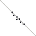 thumbnail image 2 of 925 Sterling Silver 9 Inch Shadow Crystals Lapis Lazuli Anklet, 2 of 7