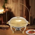 thumbnail image 4 of 8L/7.26qt Gold Chafing Dish Buffet Set, Modern Round Buffet Servers Stainless Steel, 4 of 17