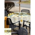 thumbnail image 4 of Outdoor Tablecloth with Umbrella Hole and Zipper, Spring Bee Love Square Table Cloth 60x60 Inch Waterproof Tablecloth, Yellow Daisy Eucalyptus Leaves Rustic Picnic Table Cover for Patio Camping, 4 of 7
