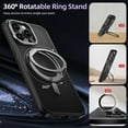 thumbnail image 3 of for iPhone 14 Pro Case, Translucent Matte Magnetic Phone Case Cover with 360° Rotatable Ring Holder Stand [Compatible with MagSafe] for iPhone 14 Pro, Black, 3 of 12