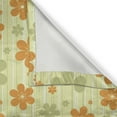 thumbnail image 4 of Ambesonne Floral Grommet Curtain Single Panel, Retro Graphic Flowers, 50"x60", Pale Green Orange, 4 of 5