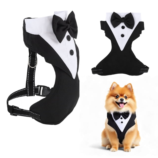 Esmoquin único para perros, traje de esmoquin con corbata de moño, disfraces para perros pequeños, atuendo formal para fiestas, Halloween y Navidad.