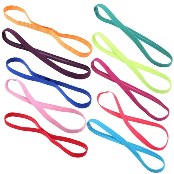 WHAMVOX  10 PCS Hair Band Sweat Bands Headbands Men Sport Hick Non-slip Elastic Fitness