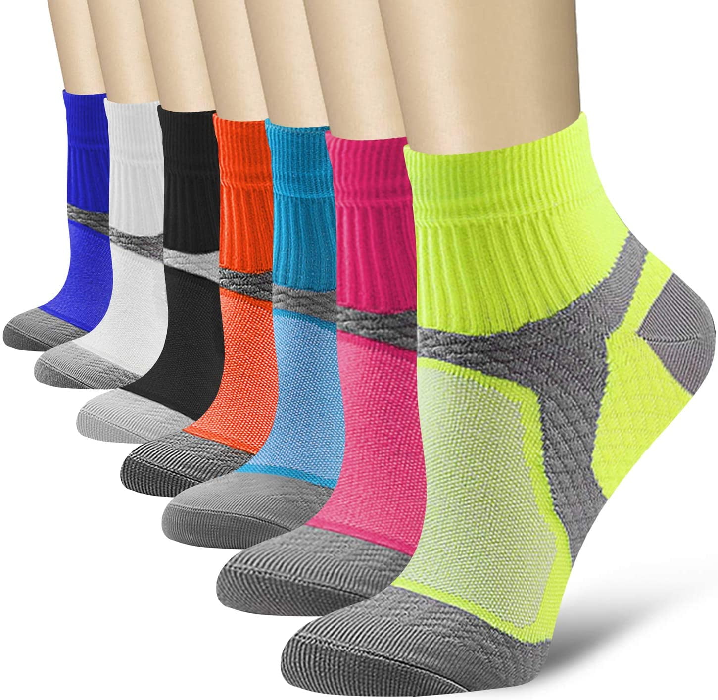 Compression Socks (3/6/7 Pairs) for Women and Men Sport Plantar ...