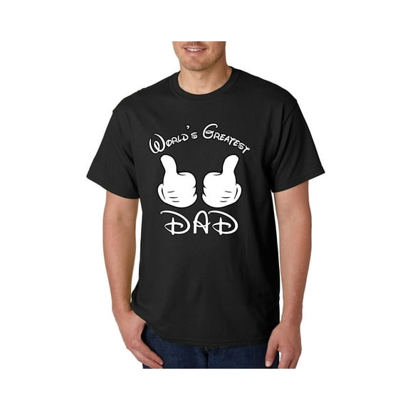 World's Greatest Dad Printed Man T-shirt Short Sleeve Black Tee Small