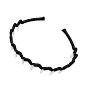 Angle View: Scunci Fabric Covered Claw Headband for All Day Hold in Black, 1 ct
