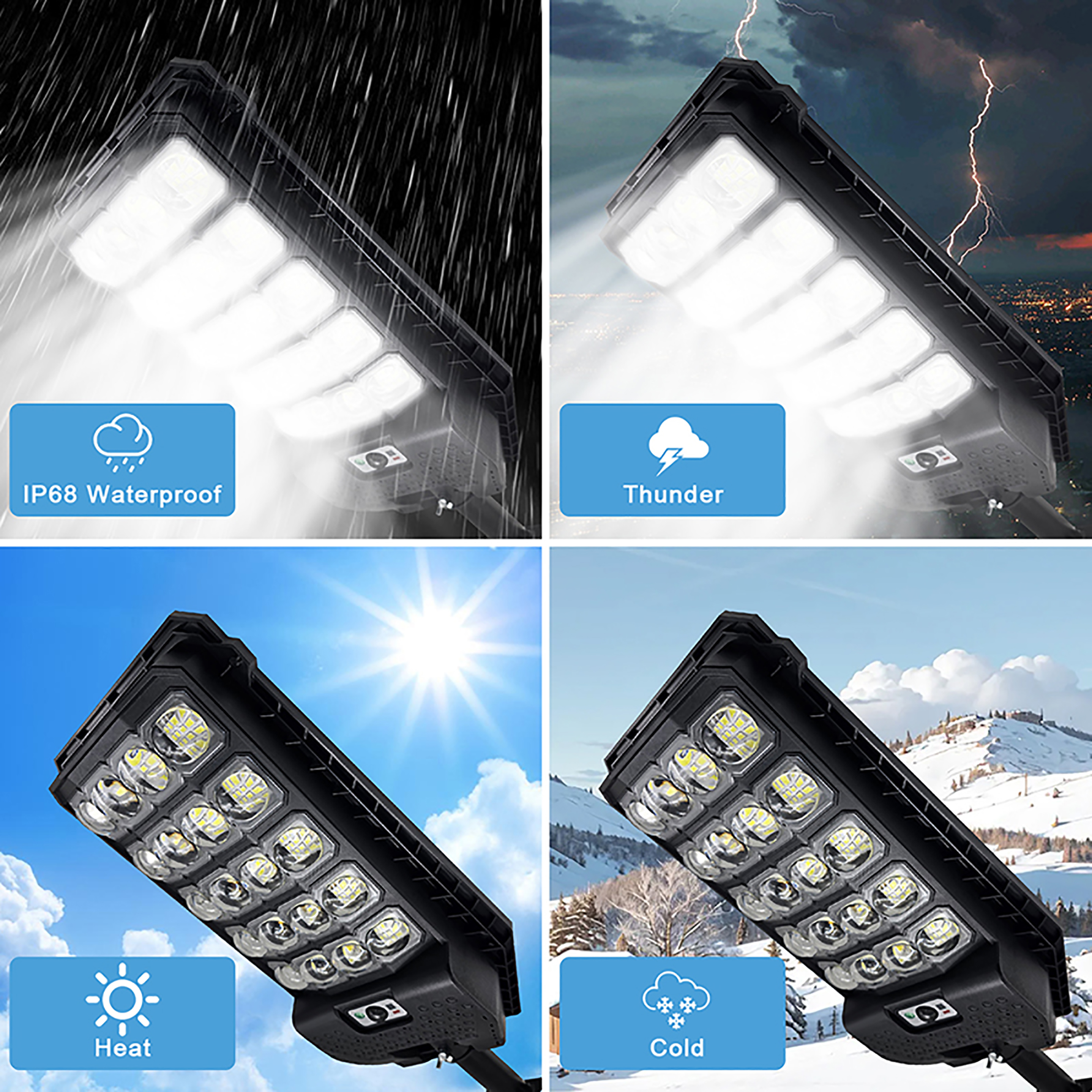 GEEK Solar Light 2000W Solar Street Light Solar Outdoor Light With Band Sensor Ultra-bright LED