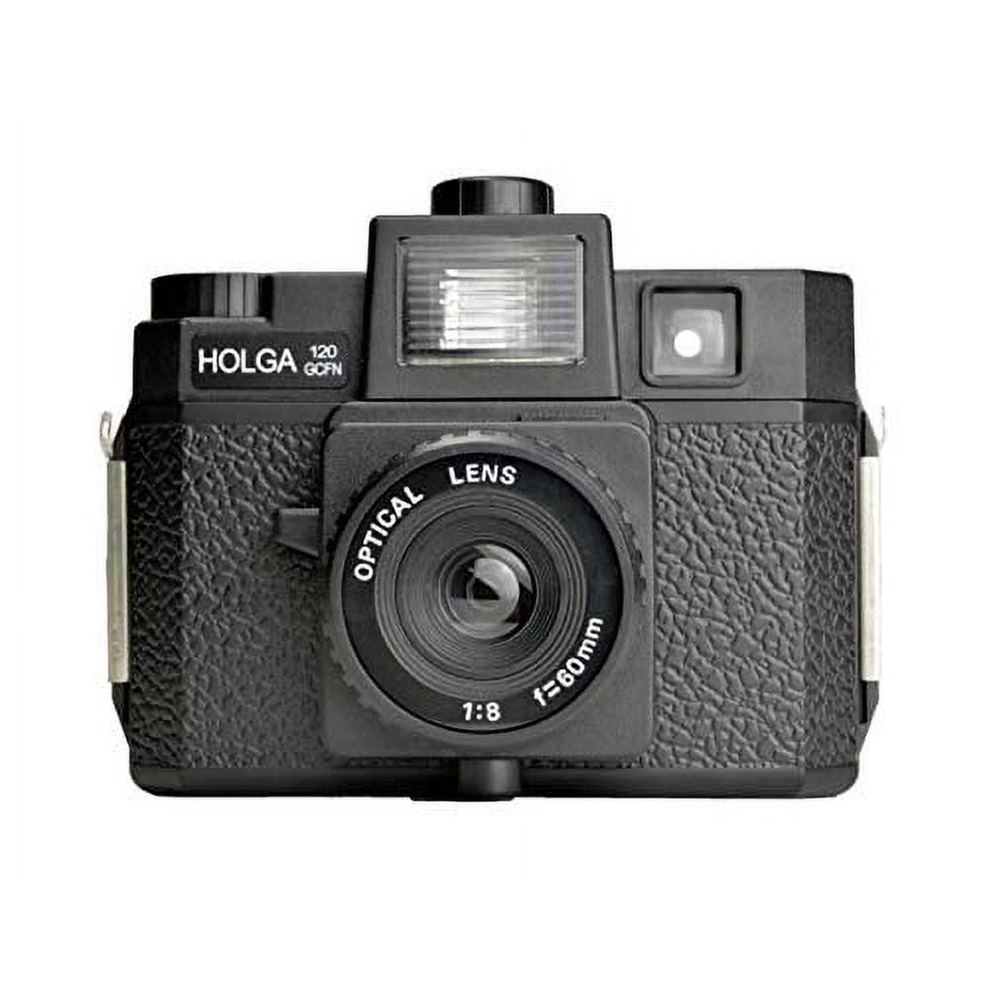 HOLGA 120GCFN Plastic Medium Format Camera with Built-in Flash and Glass Lens, Black 296120