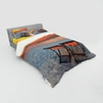 thumbnail image 3 of Ambesonne Nature Bedding Set 3 Pcs, Beach with Colorful Sky, Twin, Orange Red Grey, 3 of 3