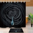 thumbnail image 1 of Cortina de Ducha ABPHQTO Love Heartbreak Decor Sad Rose Flower con Lágrima 160x180 cm Felpudo 40x60 cm, 1 of 1