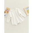 thumbnail image 3 of Gzhioc Infant Baby Boys Girls Fall Romper 0 3 6 9 12 18 24 Months Knitting Ribbed Surface Round Neck Long Sleeve Solid Color Crotch Button Bodysuit, 3 of 8