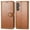 Brown, variant on Dteck Case for Samsung Galaxy S24,Magnetic Leather Card Slots Wallet Case Shockproof Rubber Kickstand Flip Cover,Black