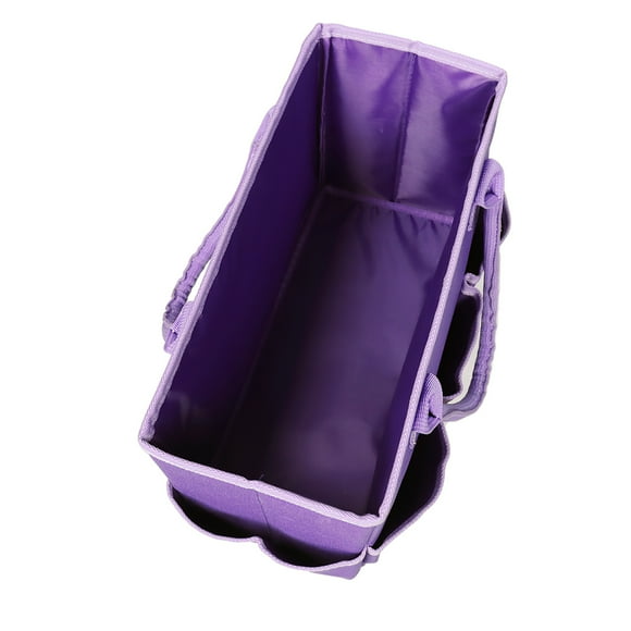 Oxford Cloth Teacher Tote Bag with Handles Multi-pocket Purple Craft Art Tote Bag Craft Storage Tote Bag for School Outdoor Students