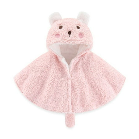 

RPVATI Toddler Baby Girls Hooded Sleeveless Cloak Outwear Button Up Ears Cape Poncho Fleece Cloak Cape