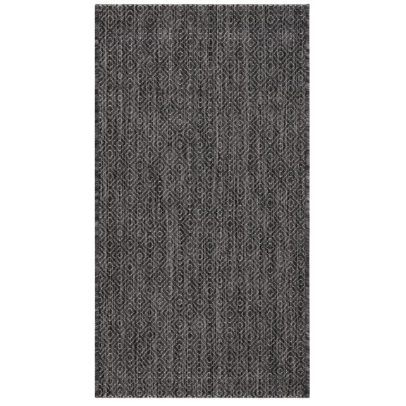 Safavieh Courtyard Mitre Geometric Indoor/Outdoor Area Rug, Black/Gray, 2' x 3'7"