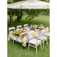 thumbnail image 4 of Outdoor Tablecloth with Umbrella Hole for Patio/Picnic/Party/Camping, Lemon Basket Summer Waterproof Table Cloth Rectangle Table Cover Washable, Eucalyptus Blue Yellow Plaid (60"x 120"), 4 of 8