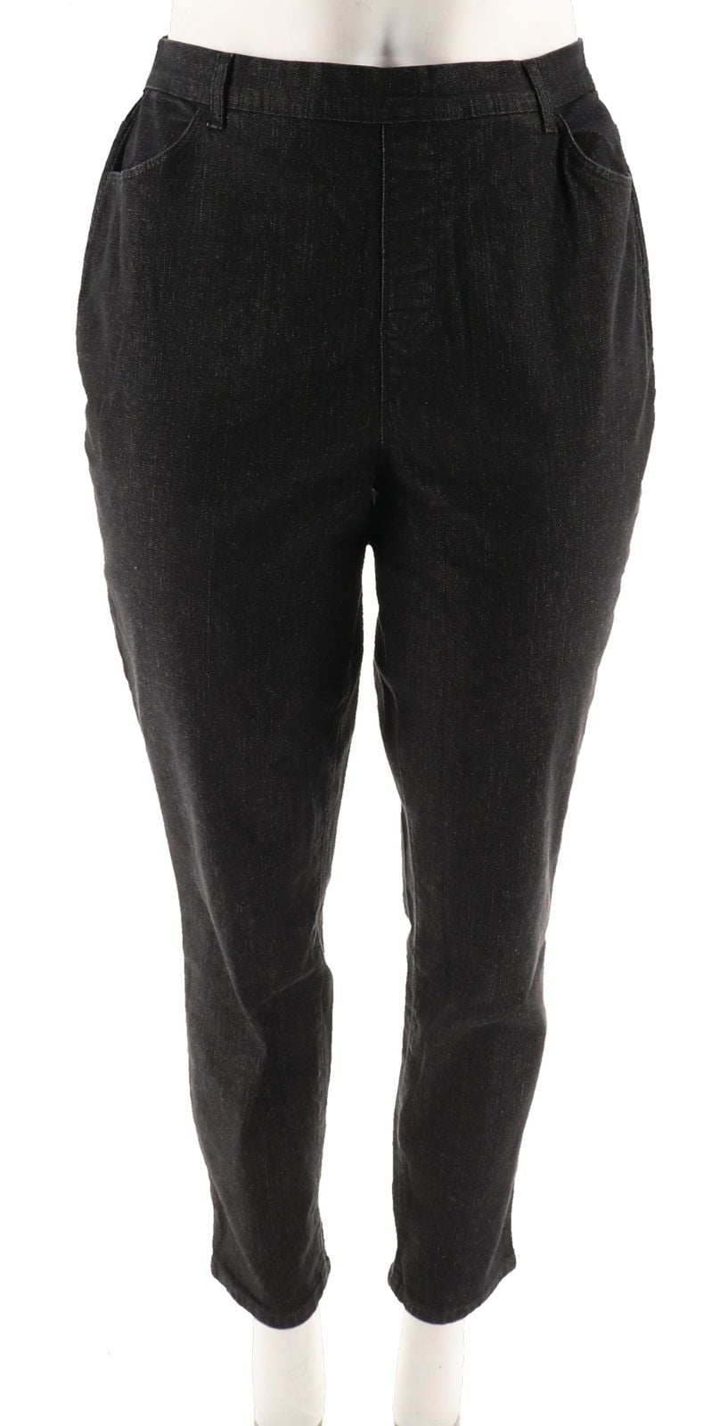 Denim Co Stretch Jeggings Patch Pockets Elastic Waistband White M NEW A203017