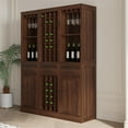 thumbnail image 4 of 24 Wine Bar Cabinet,Farmhouse Wine Bar Cabinet Buffet Cabinet & Sideboard Cupboard for Living,Dining Room,Walnut Brown, 4 of 7