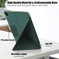 thumbnail image 2 of Feishell for iPad Pro 11 inch 2022/2021/2020/2018 Cover with Pencil Holder,Shockproof Magnetic Flip Two Angle View Kickstand Auto Sleep/Wake Up Function Smart Case,Darkgreen, 2 of 6