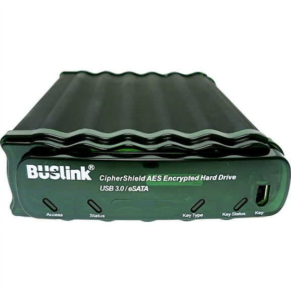 Buslink CipherShield CSE-16T-SU3 16 TB Desktop Hard Drive, External, SATA, Black, Green