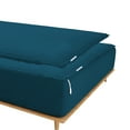 thumbnail image 2 of Zip On Sheets King Size(78X80) - Includes 2 Zipper Sheets +1 Bottom Fitted Base - Fit's 14” In Deep Pocket - Zip Sheets Easy to Change - 600 TC Cotton Fitted Sheet - Teal Color, 2 of 9