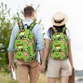 thumbnail image 5 of Naloa Cute Green Frog Canvas Backpack for Men Women Rucksack Casual Travel Daypack College Tote Satchel Bookbag for Teens-Medium, 5 of 7