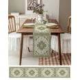 thumbnail image 6 of Sage Green Burlap Cotton Table Runner 13x108 Inches Long, Southwest Tribal Antique Boho-Chic Farmhouse Farmhouse Table Runners, Outdoor Dining Tablecloths Decor for Baby Shower/Party/Wedding, 6 of 6