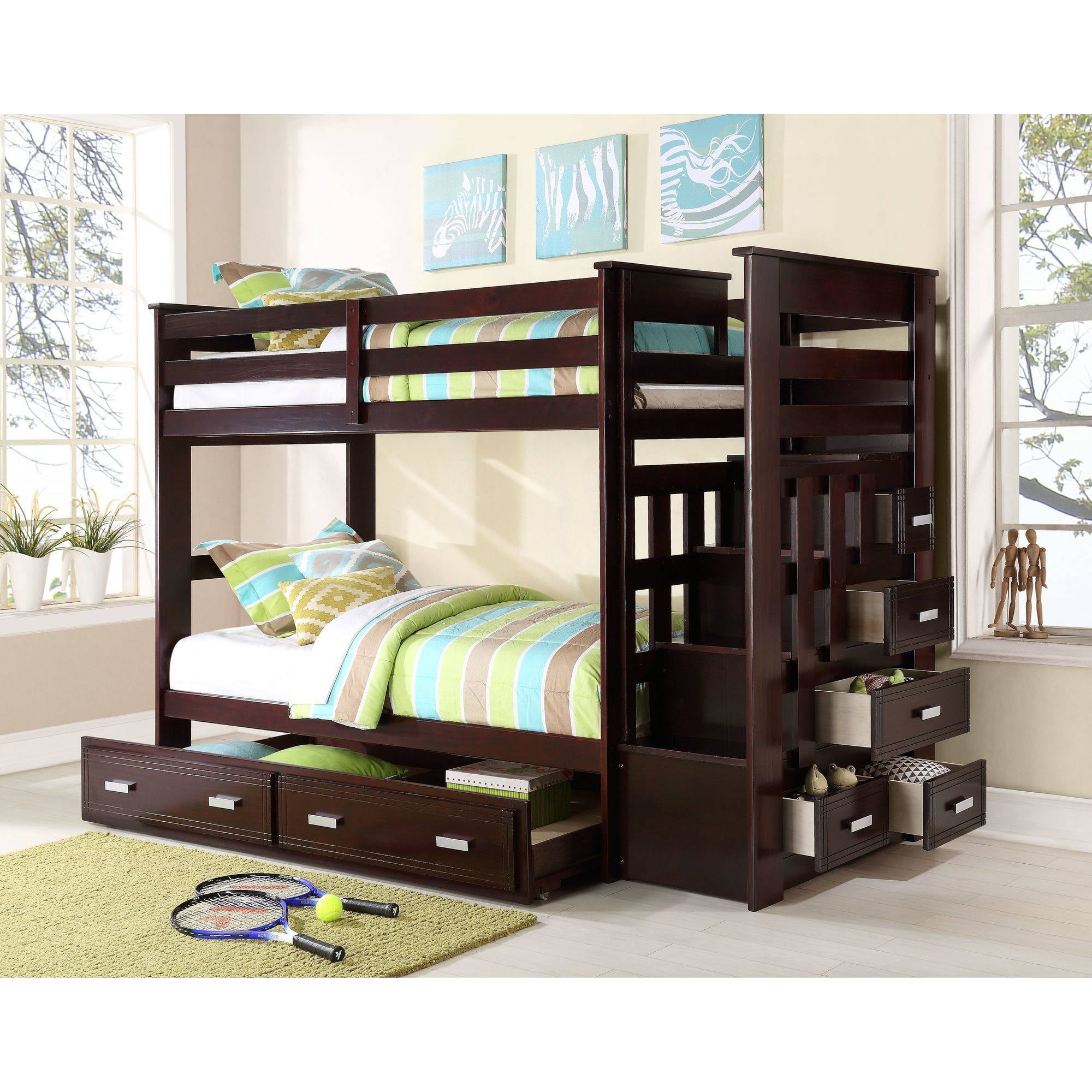 Allentown Twin Over Bunk Bed Espresso Com