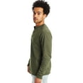 thumbnail image 3 of Hanes Beefy-T Men's Long Sleeve Henley Camouflage Green Heather 3XL, 3 of 4