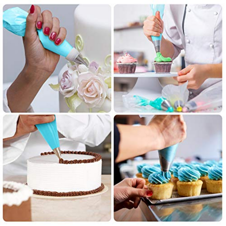 Cake Decorating Kits Plastic Reusable Piping And Nozzle Set Icing Dispenser With Creative Tips Great For Beginners Baker Baking Dessert Pastry Tools Supplies 6 Count Each 2 12pcs Total Com