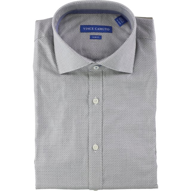 Vince Camuto - Camisa de vestir con botones, elástica y cómoda para hombre, navydobby 17 Vince Camuto Button-Front