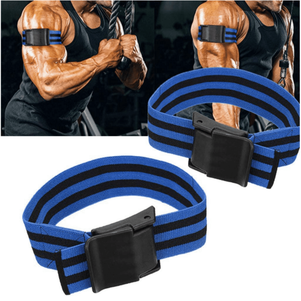 Occlusion Band 2 Pack Adjustable Blood Flow Restriction Bands 2 Inch Width and 26 Inch Length for Training Arm and Thigh Muscles Without Lifting Heavy Weights 