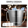 thumbnail image 6 of BRIGHTFUFU 1Pcs Stainless Ice Bucket Stainless Steel Portable Cooling Round Silver 12.0*5.3*4.3in, 6 of 8