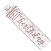 Happy 60th Birthday Banner Rose Gold And Silver 9ft