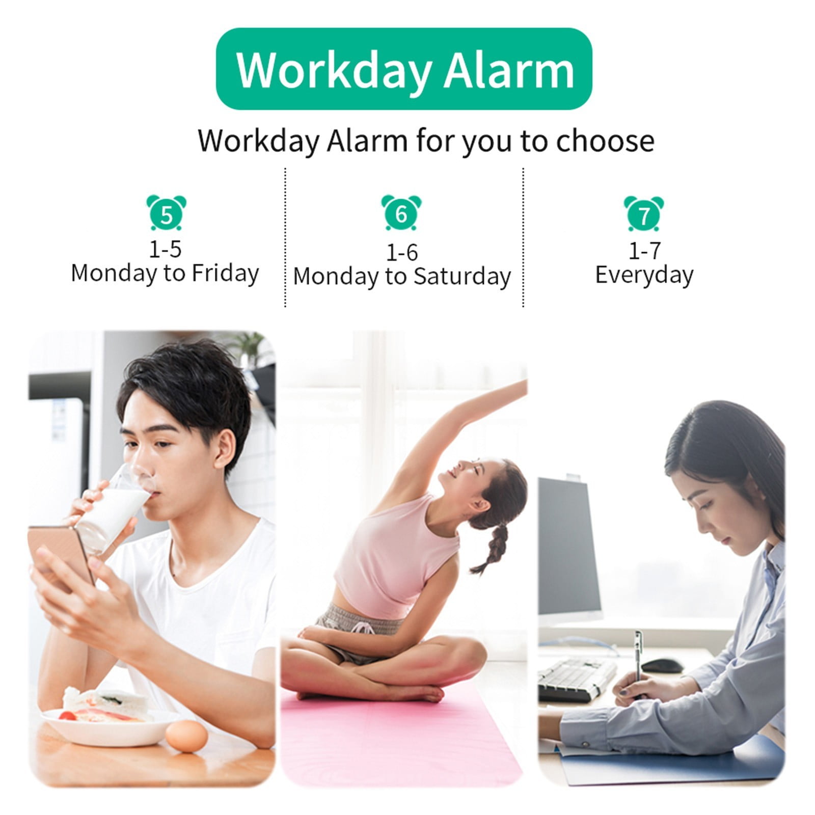 YUNAFFT Projection Alarm Clock for Bedrooms Ceiling, Digital Clock Radio with USB Charger Port, Temperature & Humidity Display, 7.3” Large LED Display